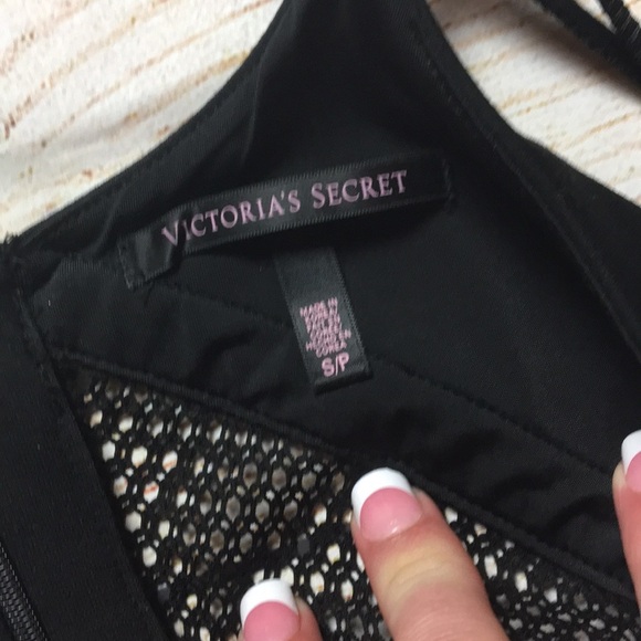 VICTORIA’S SECRET Black Mini Dress w/Mesh Cutouts S - Picture 7 of 8